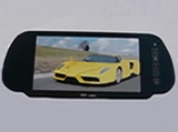 7寸显示器汽车后视镜 触摸按键 高清全屏二路视频SD/USB播放功能